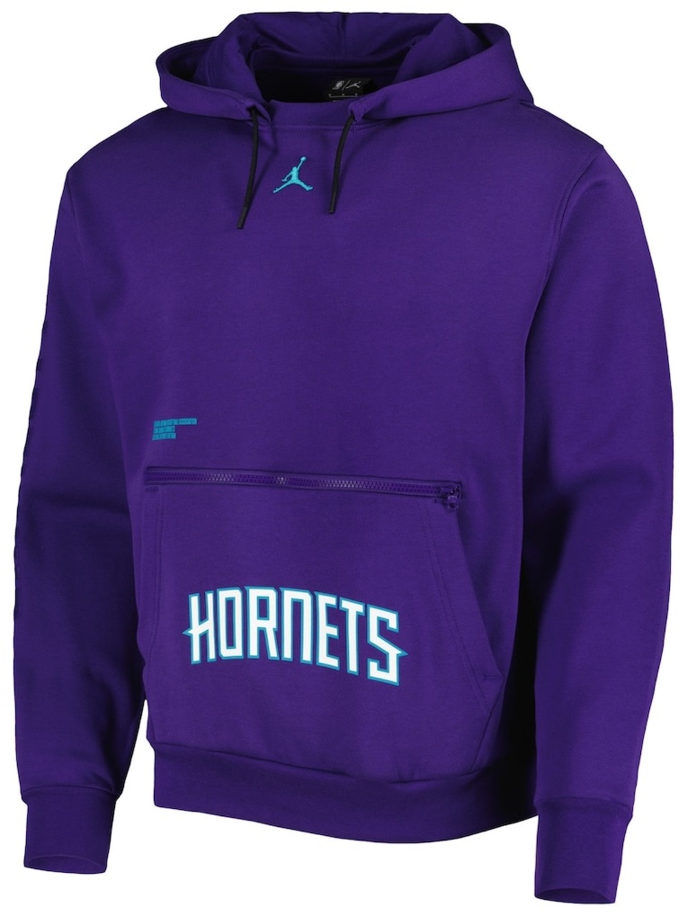 Jordan Purple Pullover Hoodie with Teal Hornets Accent
